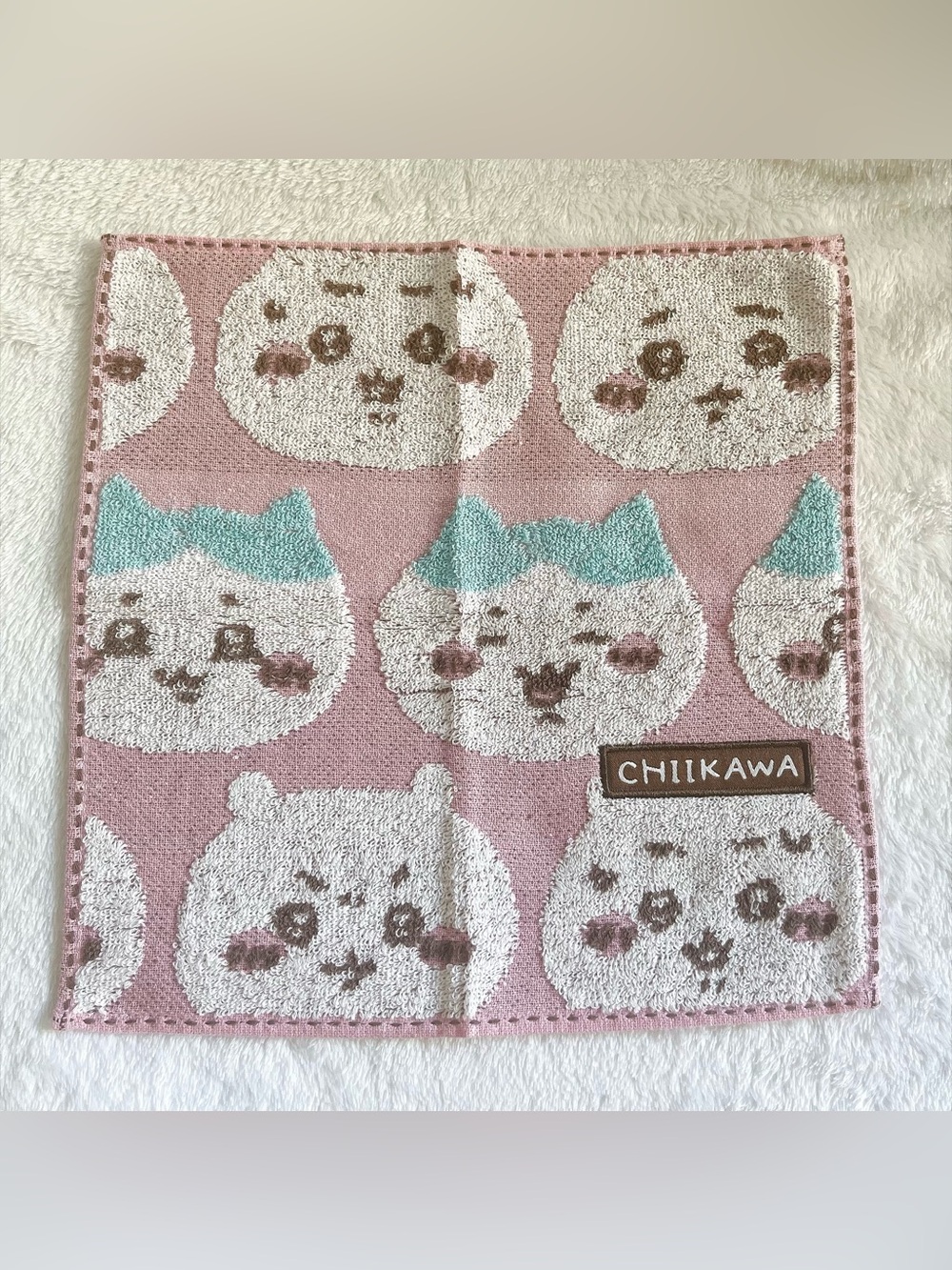 NWOT Marushin Chiikawa Hachiware Lineup Mini Towel 100% Cotton